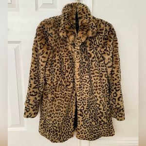 Zara Fuzzy Leopard Print Coat